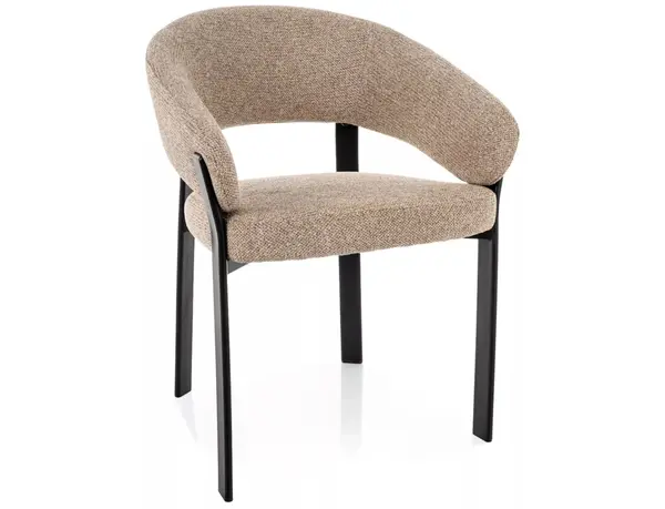 Scaun lemn tapitat Nagoja 253 bej/negru mat - H80 cm