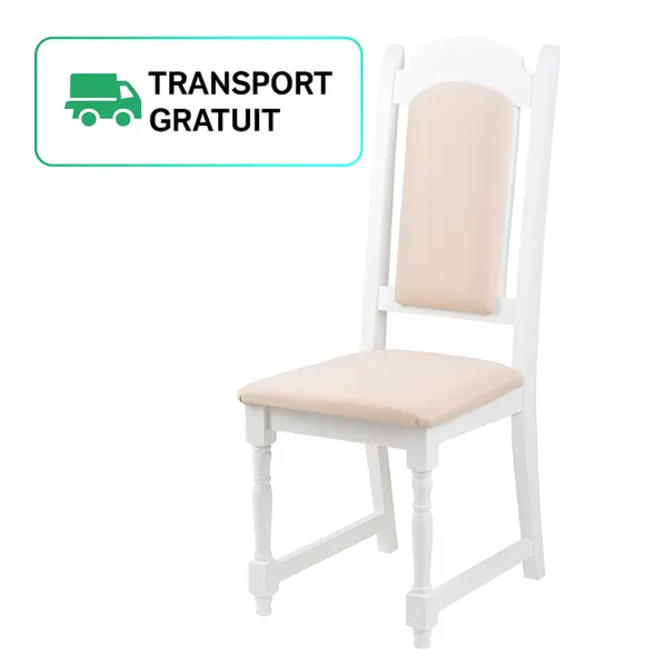Scaun living Imperial alb - lemn masiv si tapiterie eleganta