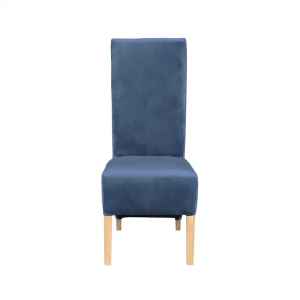 Scaun living VANESSA, picioare lemn natur, stofa albastru deschis, 47x60x110 cm