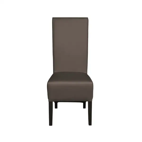 Scaun living VANESSA, picioare lemn wenge, piele ecologica gri elefant, 47x60x110 cm