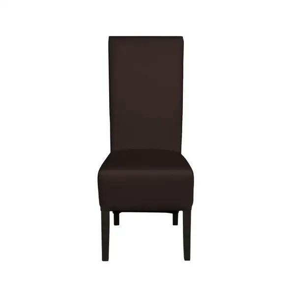 Scaun living VANESSA, picioare lemn wenge, piele ecologica maro inchis, 47x60x110 cm