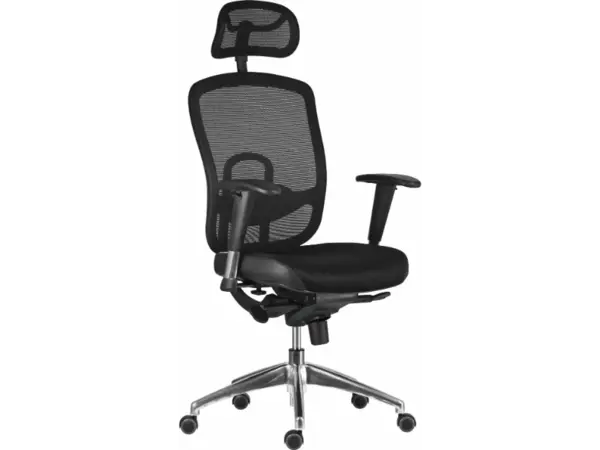 Scaun managerial Oklahoma PDH - ergonomic, negru, suport lombar si tetiera reglabila