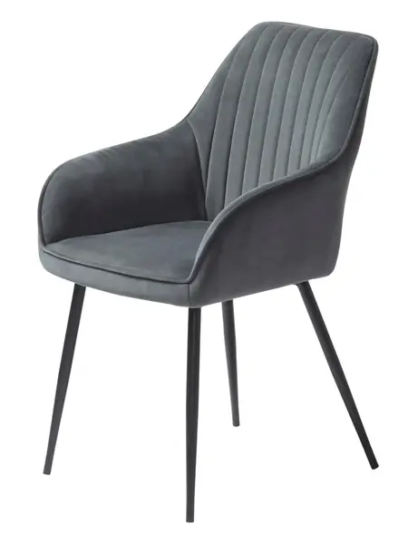 Scaun NOLAN STRIPE VELVET - Gri inchis