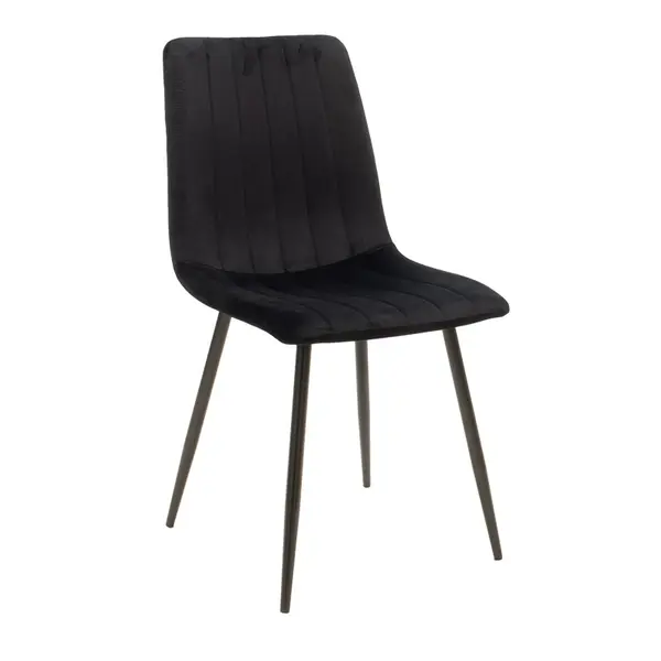 Scaun Noor, Pako World, Catifea, Negru, 44x53x86 cm