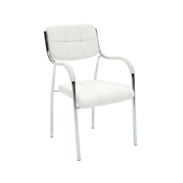 Scaun oaspete superposable Otlen negru pu-crom 47x45x87 cm, 45x47 cm
