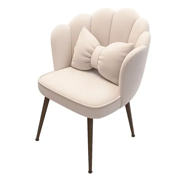 Scaun PEARL - elegant cu design curbat, tapițat cu material textil și picioare din fier