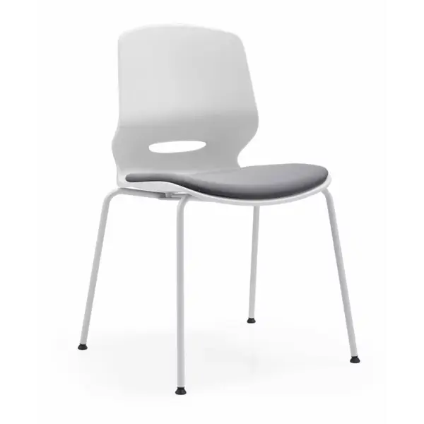Scaun pentru birou ergonomic Seren , fix cu picioare metalice ,culoare:alb , dimensiuni 400*440*835 mm