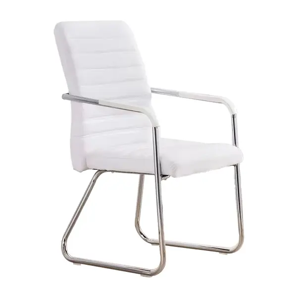 Scaun pentru oaspeti Sefine alb cu picior din crom 53x45x97 cm, 45x53 cm