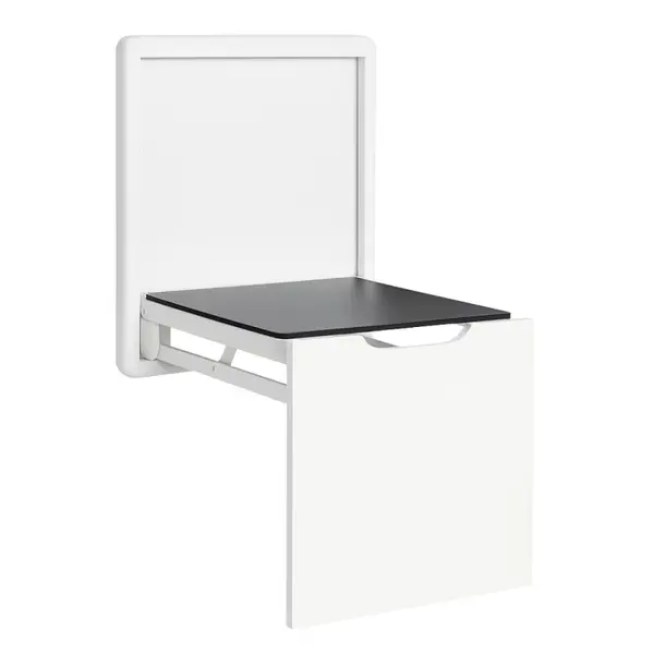 Scaun pliabil de perete pentru &icirc;ncălțăminte &ndash; aliaj de aluminiu și oțel-alb
