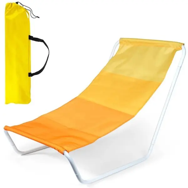 Scaun Pliabil de Plaja, Galben, 86 x 51.5 x 60 cm, Vilde