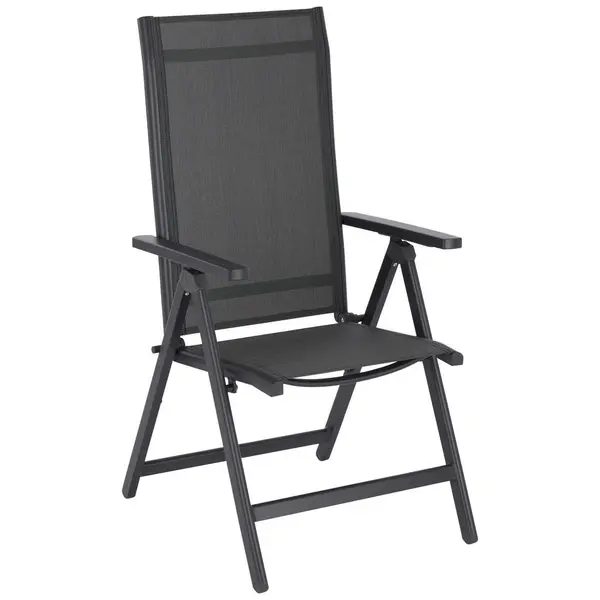 Scaun Pliant De Exterior in metal, plastic, textil antracit, gri, argintiu