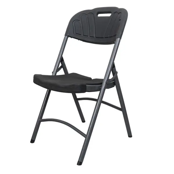 Scaun Pliant pentru Terasa, Plastic, Negru