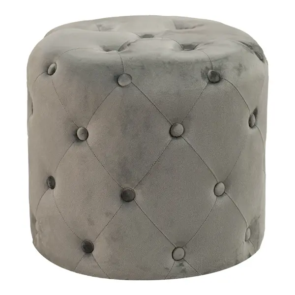 Scaun puf Seval catifea Gri, inchis, D49x47 cm