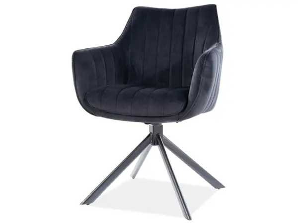 Scaun rotativ ALIA VELVET - Negru
