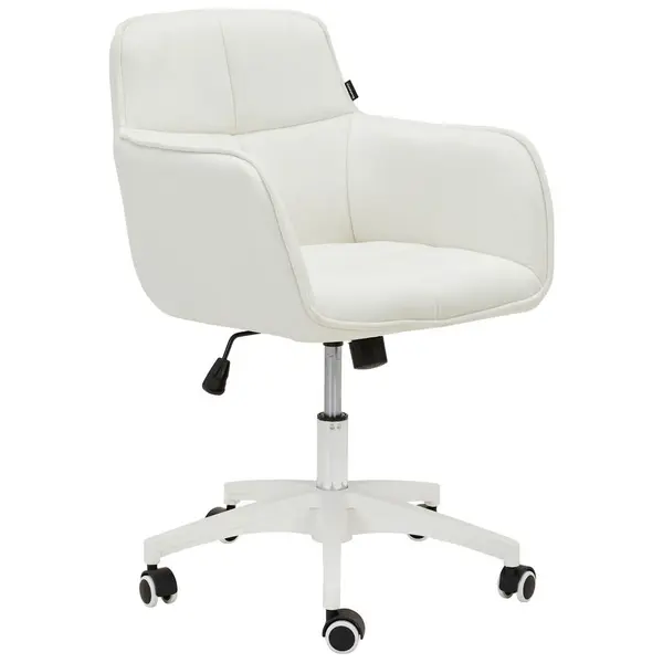 Scaun Rotativ, catifea, crem, alb