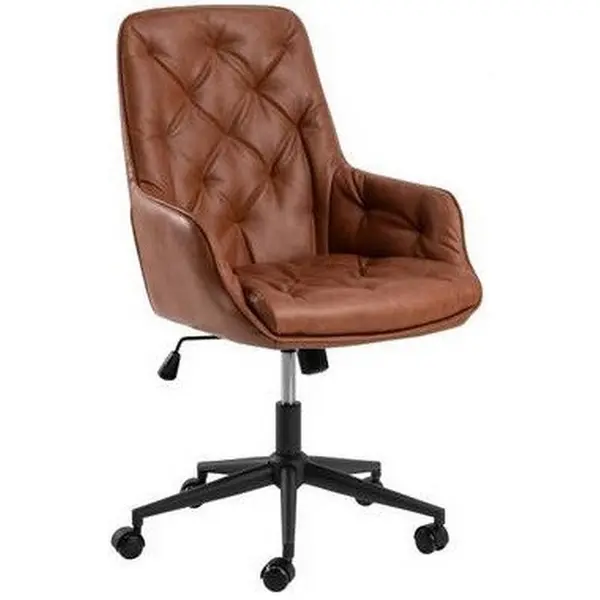 Scaun Rotativ, imitație piele, maro, negru
