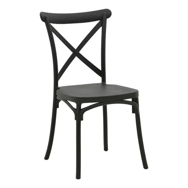 Scaun stivuibil, Crossie, Pako, Negru 43x53x88 cm