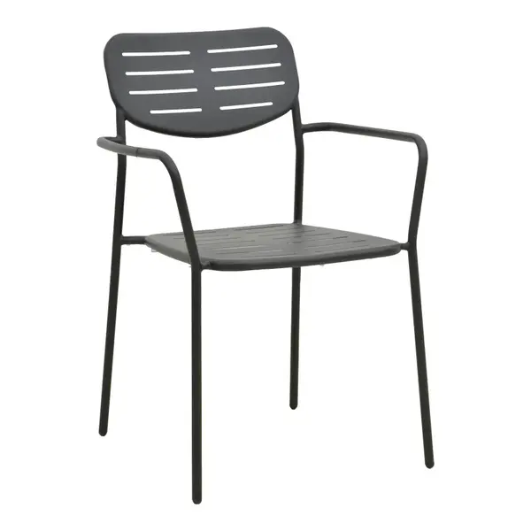 Scaun stivuibil Deraby pakoworld negru metal 56x45.5x83cm Scaun stivuibil Deraby pakoworld negru metal 56x45.5x83cm