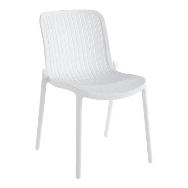 Scaun stivuibil Teragi Pakoworld PP cu protectie UV alb 58x43.5x82cm Scaun stivuibil Teragi Pakoworld PP cu protecție UV alb 58x43.5x82cm