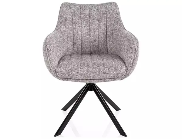 Scaun tapițat Azalia Leo gri deschis 04 / negru mat