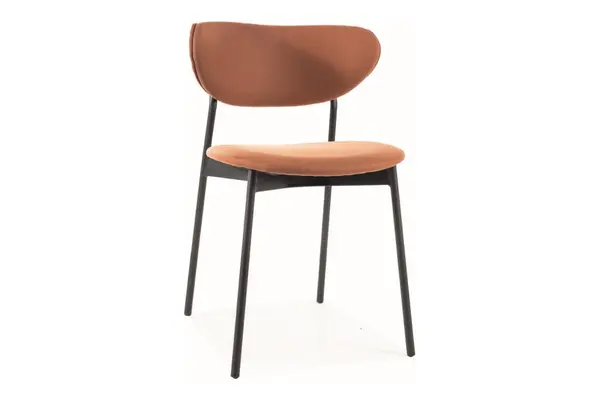 Scaun tapitat Dan portocaliu/negru tap.219