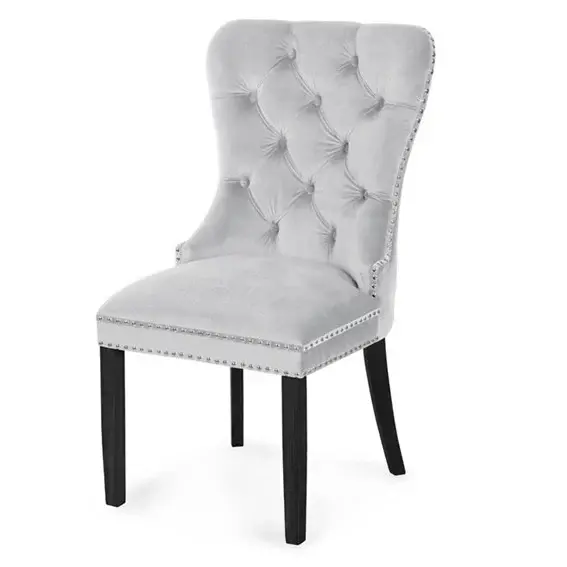 Scaun tapitat Madame negru-gri deschis - H 101 cm