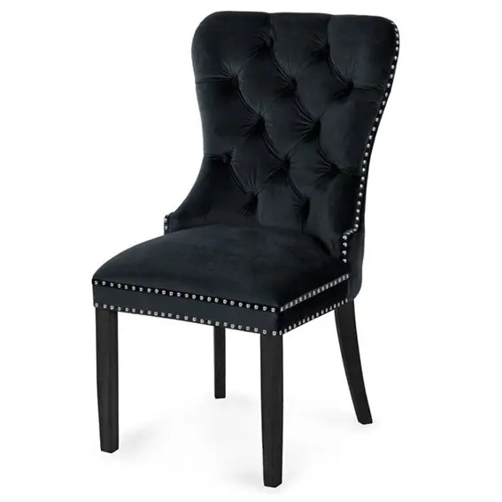 Scaun tapitat Madame negru-negru - H 101 cm