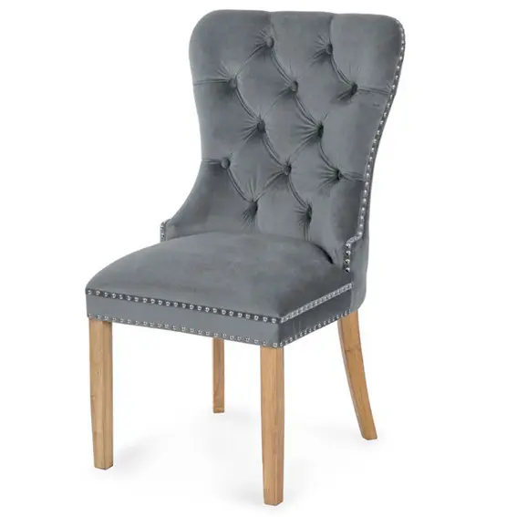 Scaun tapitat Madame stejar-gri - H 101 cm