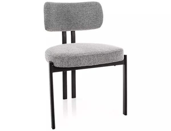 Scaun tapitat Misaki 254 gri/negru mat - H81 cm