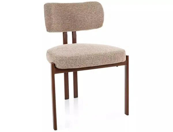 Scaun tapitat Misaki D 253 bej/nuc - H81 cm