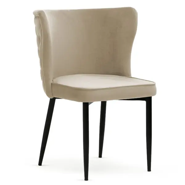 Scaun tapitat Modena bej picioare negre - H86 cm