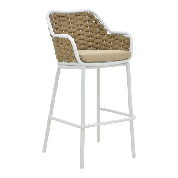 Scaund e bar Zuki, Pako World, Alb, 55x54x109 cm