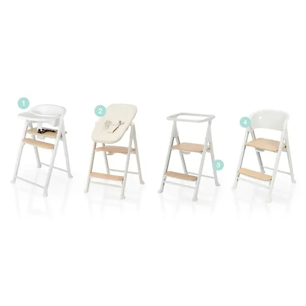 Scaunel multifunctional, Primabobo, Beli, 4 in 1, Functie de sezlong, 4 trepte de inaltime, 5 trepte pentru suportul de picioare, Sustine 110 kg, De la nastere, Alb