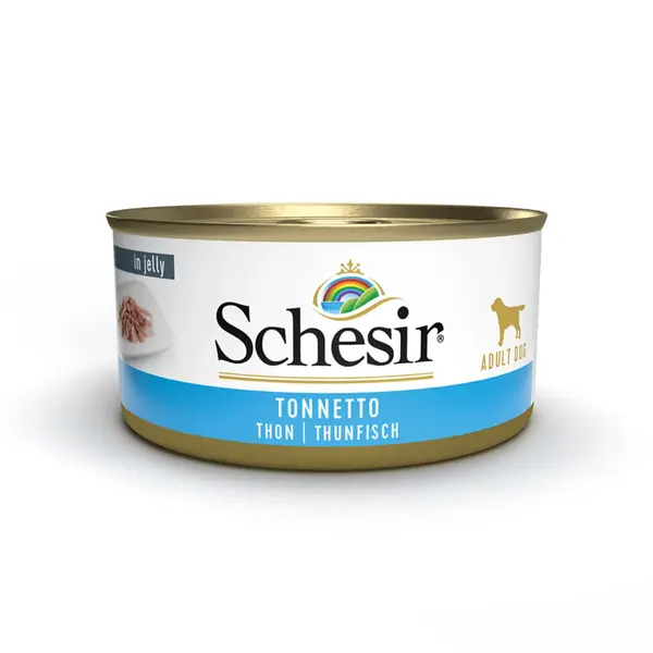 SCHESIR Complementary In Jelly, XS-XL, Ton, conservă hrană umedă câini, (în aspic), 150g