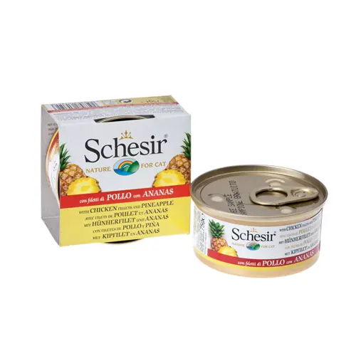 Schesir Pisica Fructe Pui/Ananas 75 g