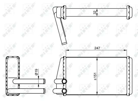 Schimbator caldura incalzire habitaclu (151x247x32) LAND ROVER DEFENDER 2.5D 3.5 3.9 intre 1990-2016