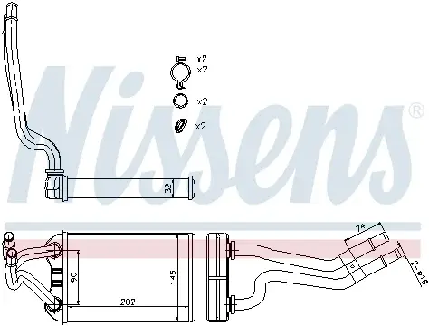 Schimbator caldura incalzire habitaclu (202x145x32) CHRYSLER PT CRUISER 1.6 2.2D 2.4 intre 2000-2010