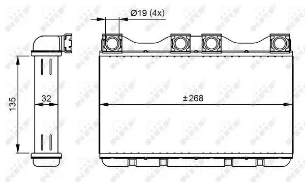 Schimbator caldura incalzire habitaclu (268x135x32) BMW Seria 7 (E38) 2.5D-5.4 intre 1994-2001