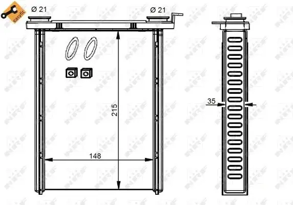 Schimbator caldura incalzire habitaclu (cu easy fit elements) FIAT TALENTO; NISSAN NV300; OPEL VIVARO B; RENAULT FLUENCE, GRAND SCENIC III, MEGANE CC, MEGANE III, SCENIC III, TRAFIC III 1.2-2.0D dupa