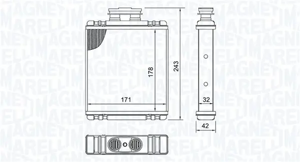 Schimbator caldura incalzire habitaclu potrivit AUDI A1; SEAT IBIZA IV, IBIZA IV SC, IBIZA IV ST, TOLEDO IV; SKODA FABIA III, RAPID; VW POLO, POLO V 1.0-2.0 01.14-12.22