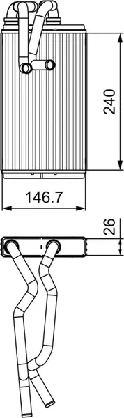 Schimbator caldura incalzire habitaclu potrivit CITROEN C4 AIRCROSS, C-CROSSER, C-CROSSER ENTERPRISE; MITSUBISHI ASX, LANCER VIII, OUTLANDER II; PEUGEOT 4007, 4008 1.5-3.0 11.06-