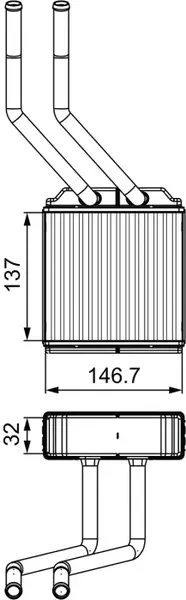 Schimbator caldura incalzire habitaclu potrivit FORD TRANSIT, TRANSIT TOURNEO 2.0D-3.2D 01.00-12.14