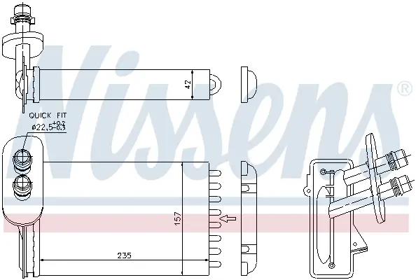 Schimbător de căldură, încălzire habitaclu NISSENS 73921