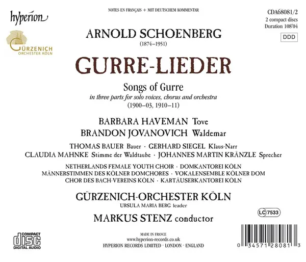 Schoenberg: Gurre-Lieder | Markus Stenz, Gurzenich-Orchester Kolner Philharmoniker