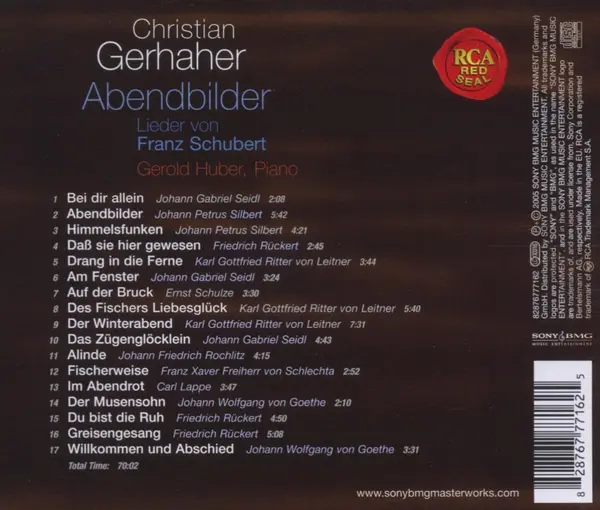 Schubert: Abendbilder | Christian Gerhaher