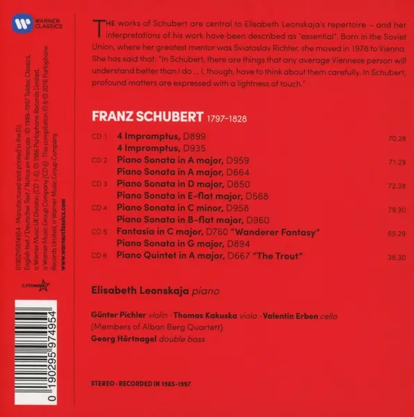 Schubert: Piano Works (1985-97) - 6 CD | Elisabeth Leonskaja