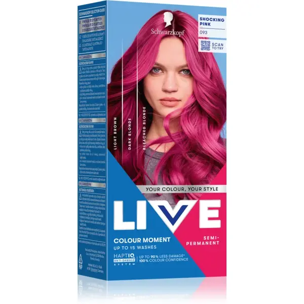 Schwarzkopf LIVE Ultra Brights or Pastel vopsea de păr semipermanentă culoare 093 Shocking Pink 1 buc