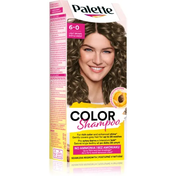 Schwarzkopf Palette Color Shampoo șampon nuanțator culoare 6-0 Light Brown 50 ml