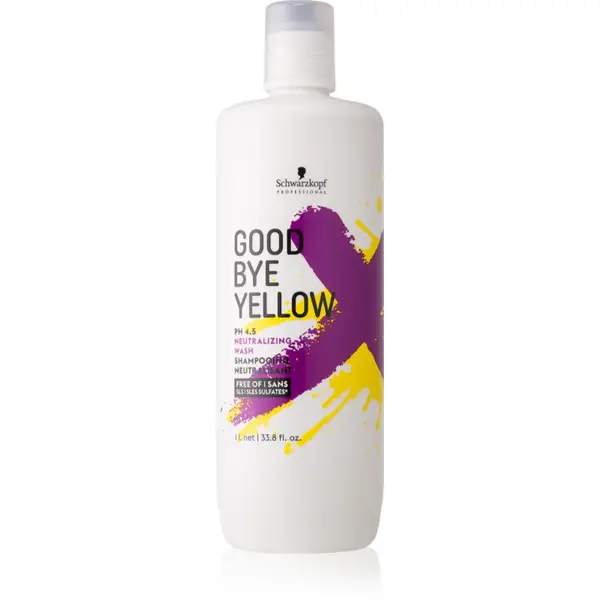 Schwarzkopf Professional Goodbye Yellow șampon pentru neutralizarea tonurilor de galben pentru par vopsit sau suvitat 1000 ml
