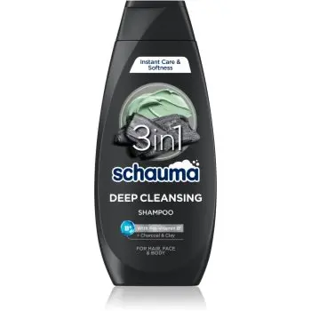 Schwarzkopf Schauma MEN șampon cu ingrediente active de cărbune pe fata , corp si par